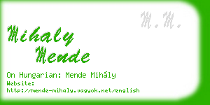 mihaly mende business card